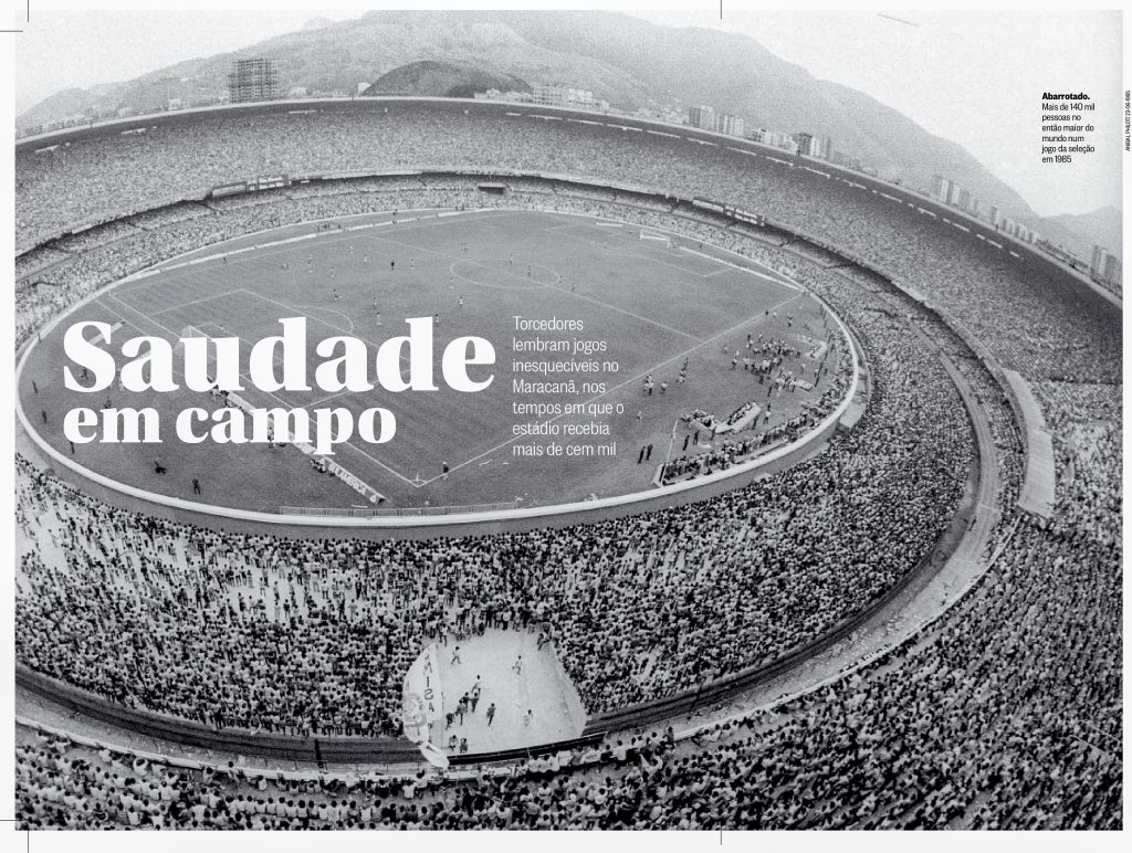 Maracanã in 1984 gevuld met 140.000 toeschouwers. Foto: pagina uit O Globo.